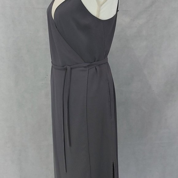 Wilfred Aritzia Astere FauxWrap Midi Dress Gray Sz M H - Picture 5 of 14